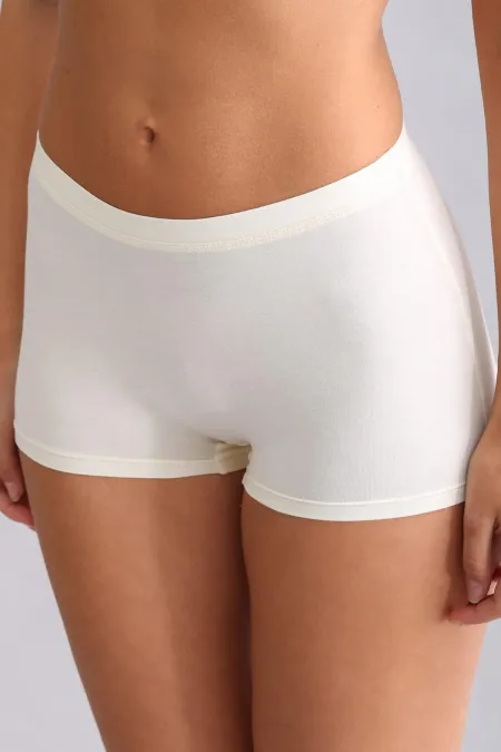 Mısırlı Modal By TENCEL ANNA Boxer Külot Ekru