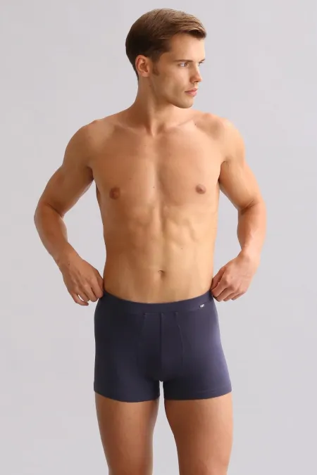 Boxer ZEUS LUXURY coupe classique avec emblème métallique, coton biologique égyptien, anthracite