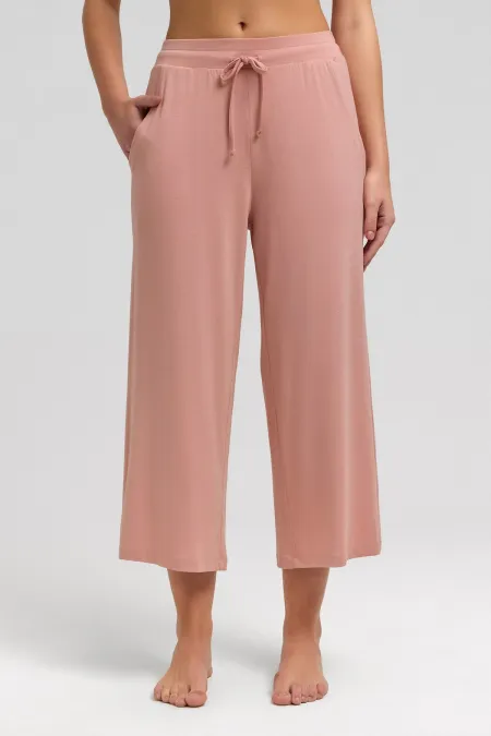 Mısırlı Kadın Pamuk Kapri Pijama Somon