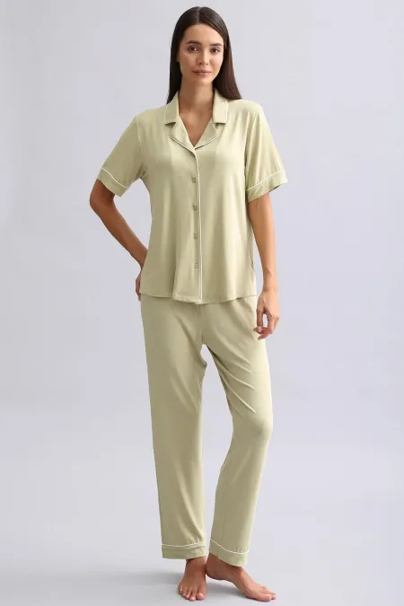 Mısırlı Kadın Modal Pijama Alt Adaçayı Yeşili