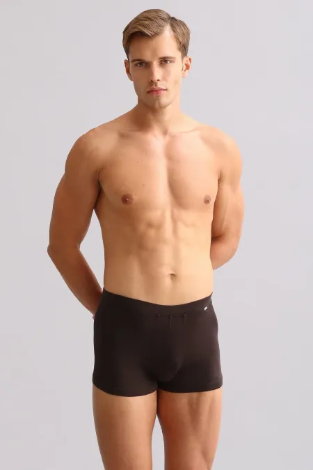 Mısırlı BAMBU ZEUS LUXURY Regular Fit Metal Armalı Boxer Kahverengi