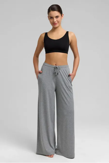 Mısırlı Women's Corset Draped Trousers Grey Melange