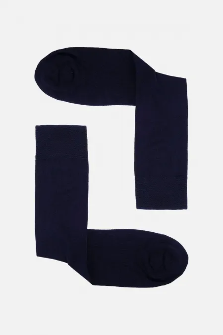 Chaussettes égyptiennes pour hommes, en coton biologique, à une seule chaussette, bleu marine