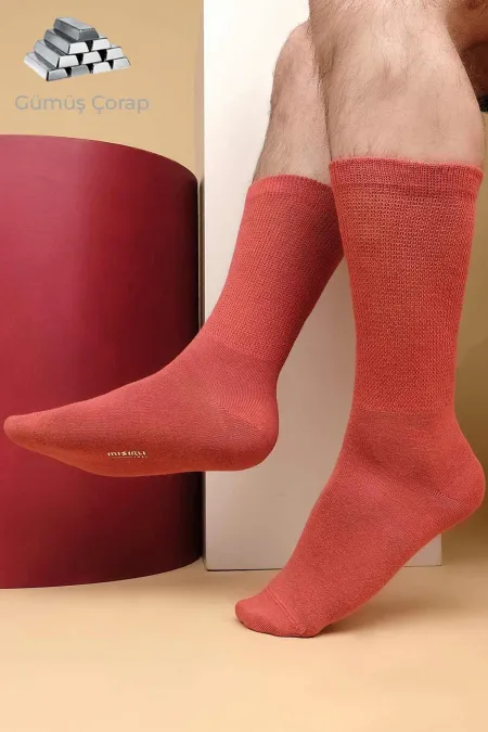 Men's 10% Silver Single Socket Socks (Terracotta)