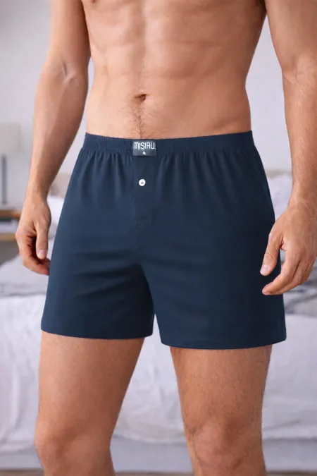 Mısırlı Men's Cotton Ares Boxer Shorts Navy Blue
