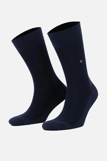 Chaussettes égyptiennes pour hommes, en coton biologique, à une seule chaussette, bleu marine