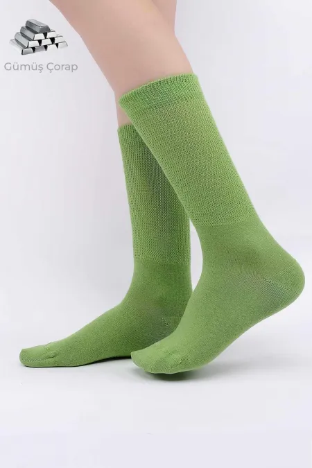 Chaussettes vertes pour femmes égyptiennes contenant 10 % d'argent