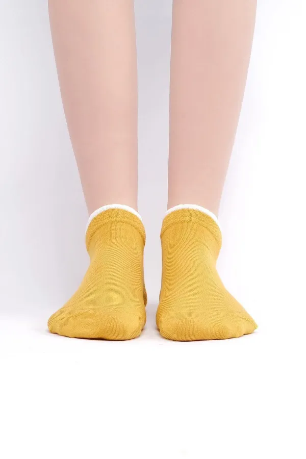 Mısırlı Women's Modal Single Summer Sneaker Socks Yellow