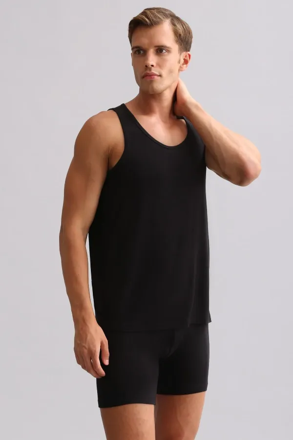 Mısırlı BAMBU ZEUS LUXURY Regular Fit Basic Atlet Siyah