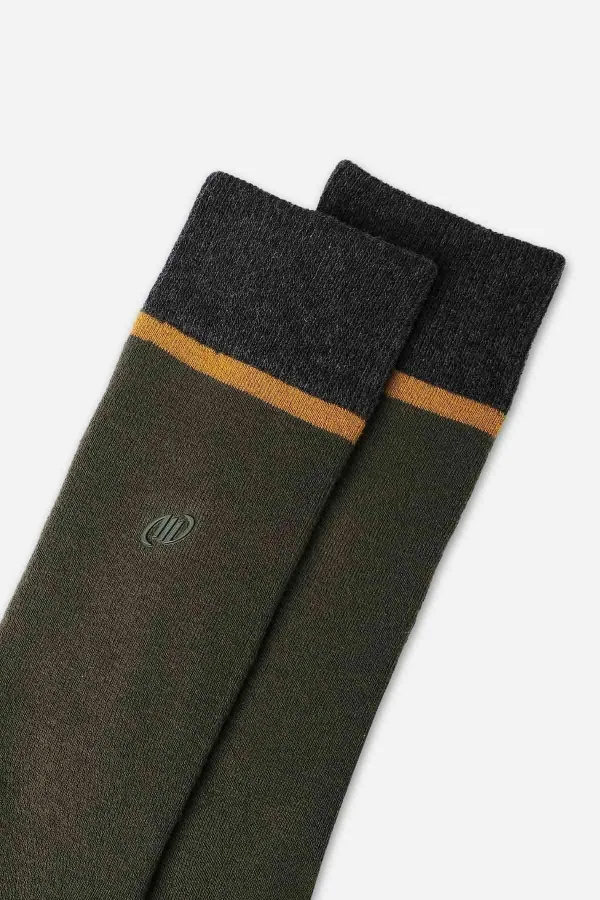 Chaussettes simples en coton éponge kaki pour homme, de fabrication égyptienne