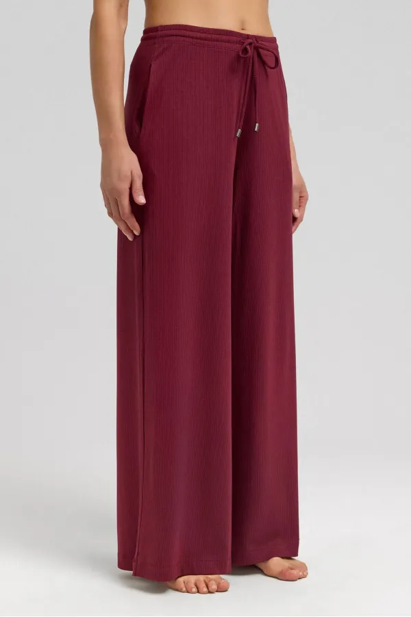 Mısırlı Women's Corset-Style Draped Trousers, Burgundy