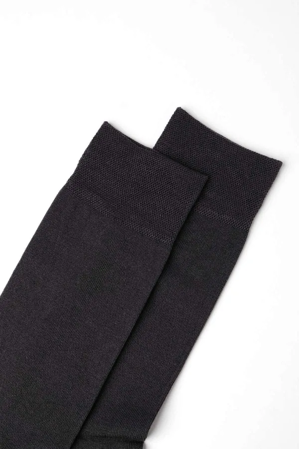 Mısırlı Men's Mercerized Single Summer Ankle Socks, Smoke Grey