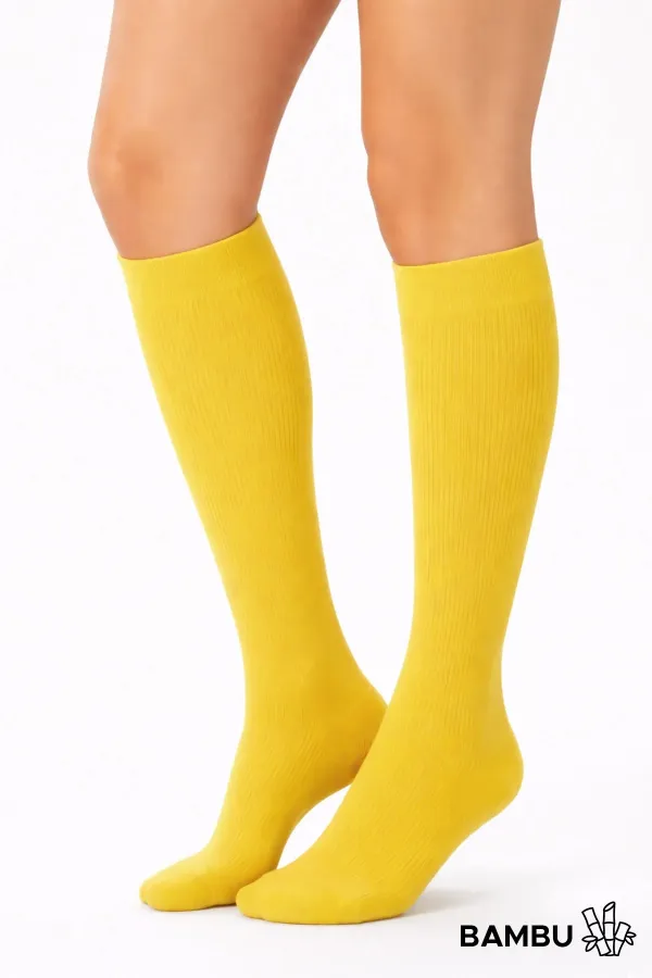 Unisex Bamboo Flight and Pilot Knee-High Socks with Special Firming Technology, Mustard Unisex Bamboo Flight and Pilot Knee-High Socks with Special Firming Technology, Mustard