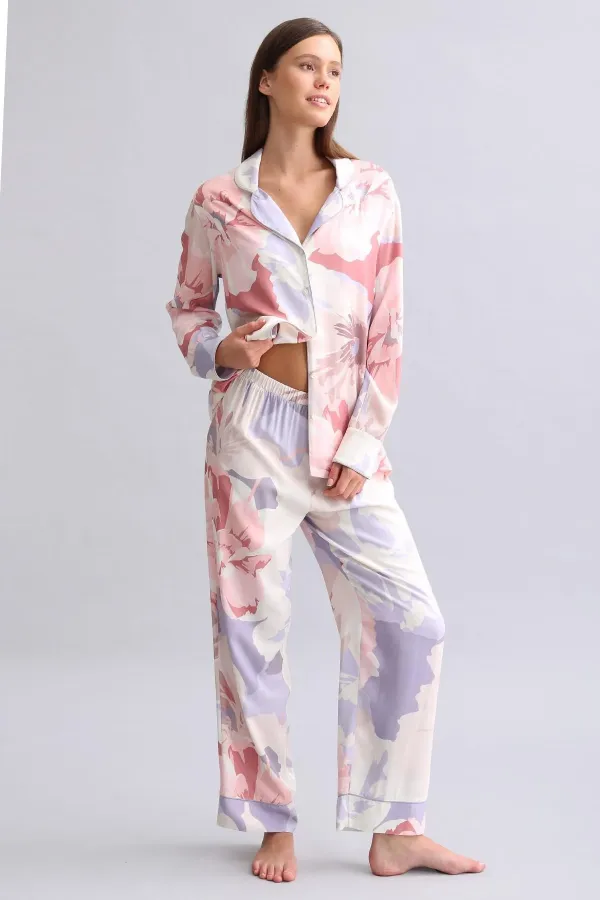 Mısırlı Kadın Bambu Pijama Altı Koyu Lila