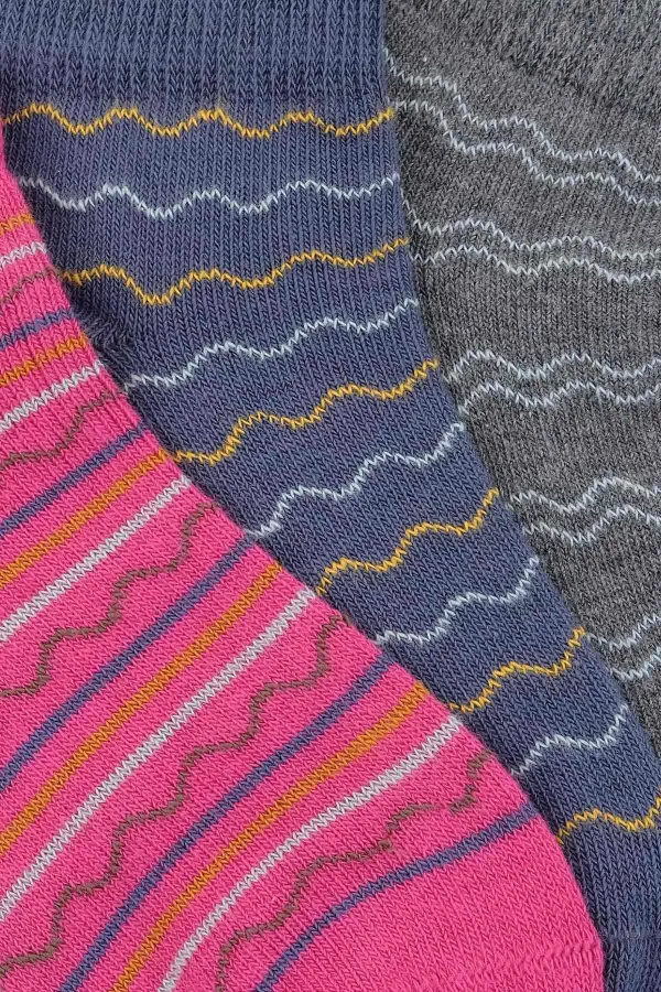 Mısırlı Unisex Cotton 3 Pairs Baby and Toddler Bootie Socks Multicolored