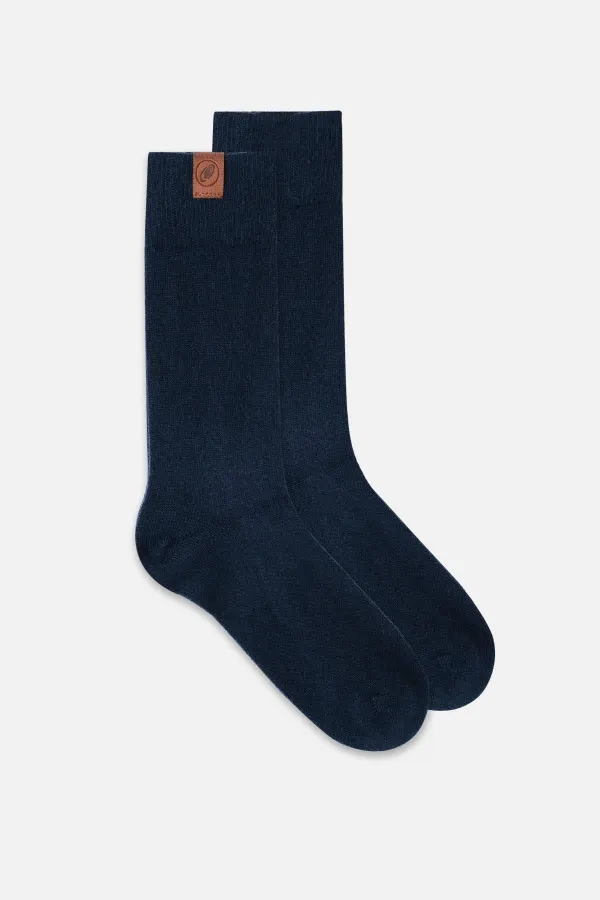 Mısırlı Erkek Kuzu Yünü (Lambswool) Tekli Soket Çorap Lacivert