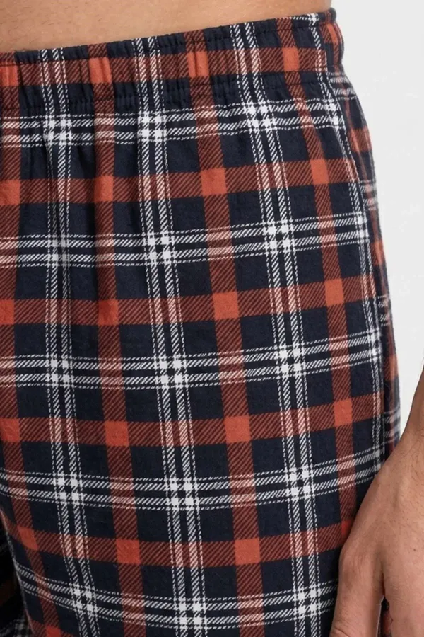 Mısırlı Erkek Pamuk Ekoseli Alt Pijama Oranj Mısırlı Erkek Pamuk Ekoseli Alt Pijama Oranj