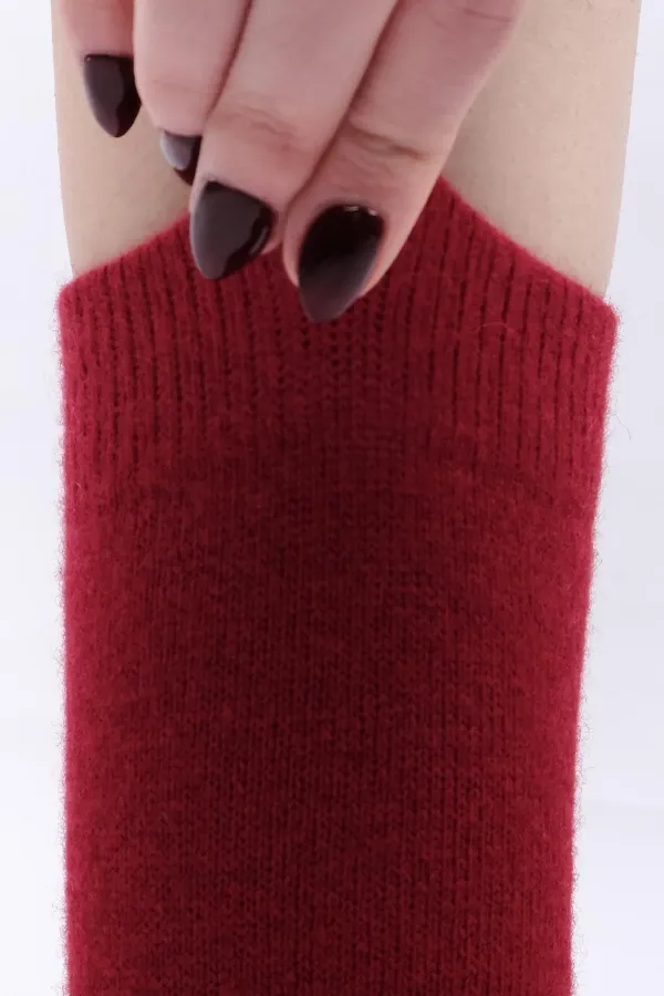 Chaussettes rouges à une seule chaussette en laine de mouton égyptienne pour femmes