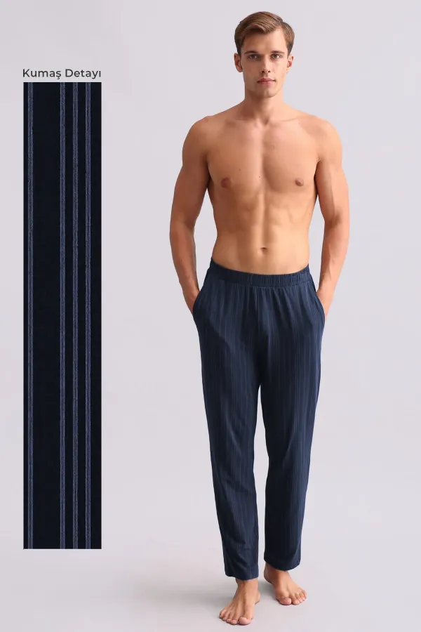 Mısırlı Erkek Bambu Düz Paça Pantolon Lacivert