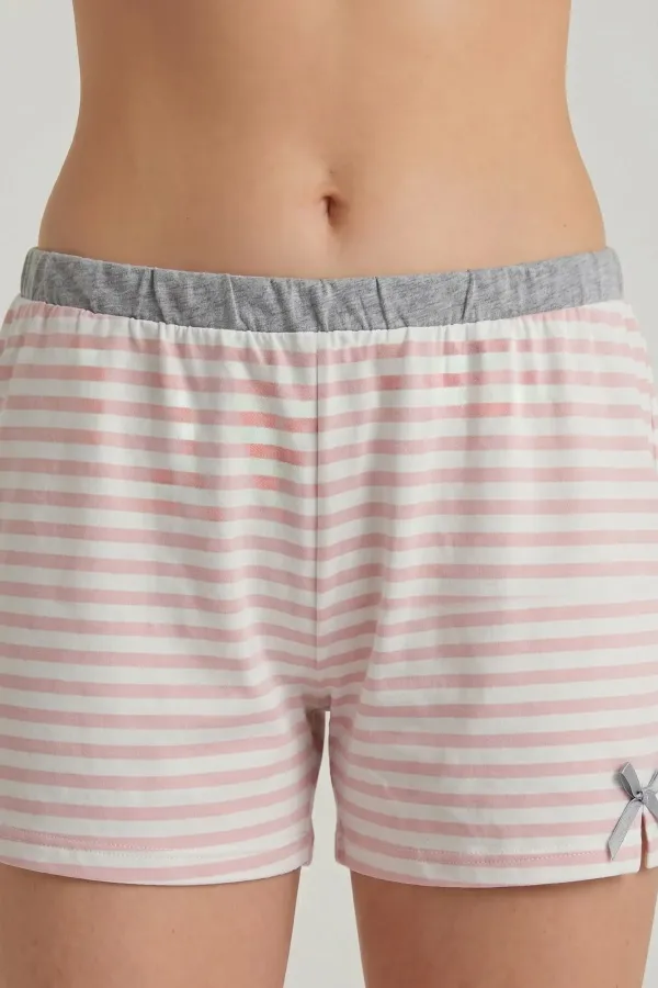 Egyptian Women's Cotton Ruffle Detail Shorts Set Salmon Egyptian Women's Cotton Ruffle Detail Shorts Set Salmon