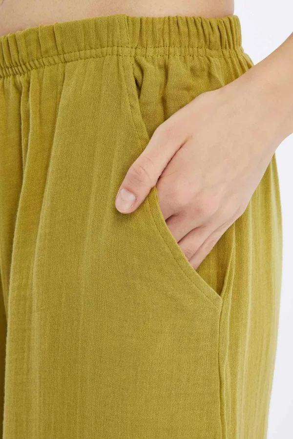 Mısırlı MÜSLİN Pamuklu Pantolon Yeşil