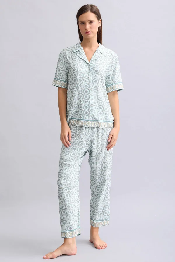 Mısırlı Kadın Bambu Pijama Takımı Çağla Yeşili
