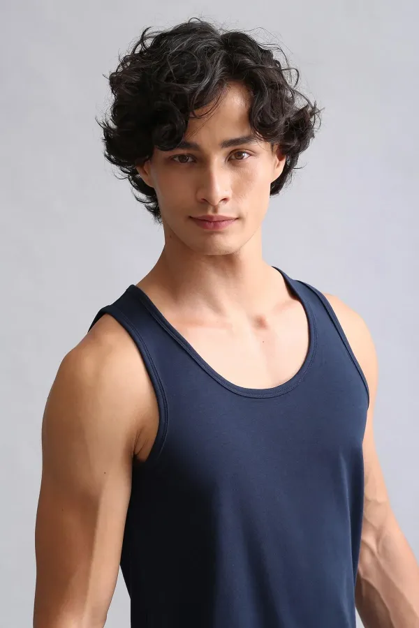 Modal By TENCEL HERCULES Slim Fit Basic Tank Top Navy Blue (from Mısırlı brand)