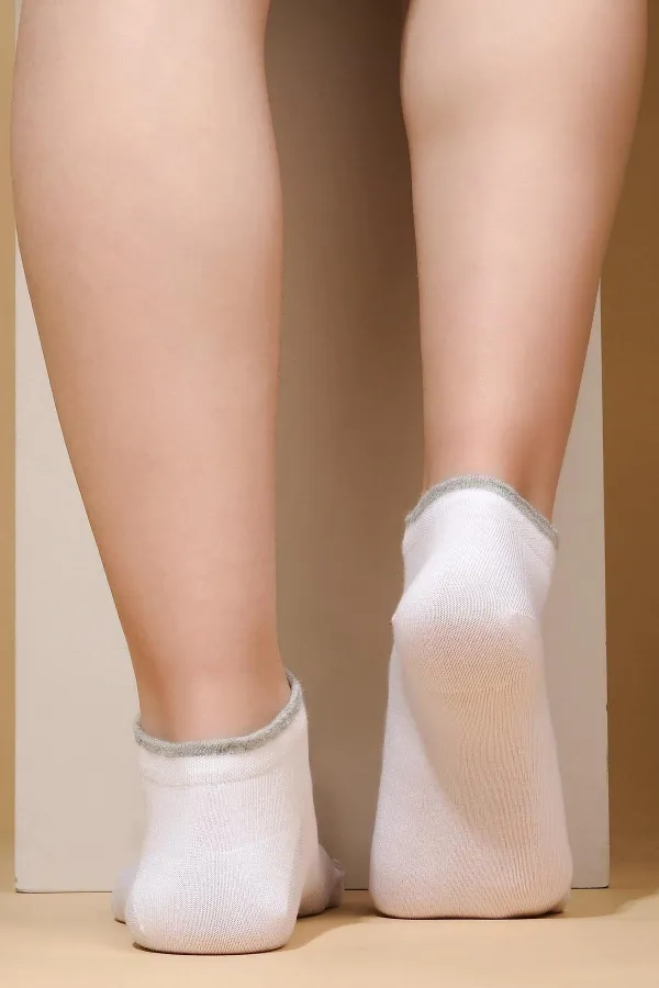 Mısırlı Women's Modal Single Summer Sneaker Socks White