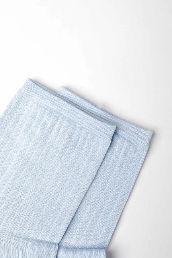 Mısırlı Kadın Merserize Tekli Soket Çorap Açık Mavi