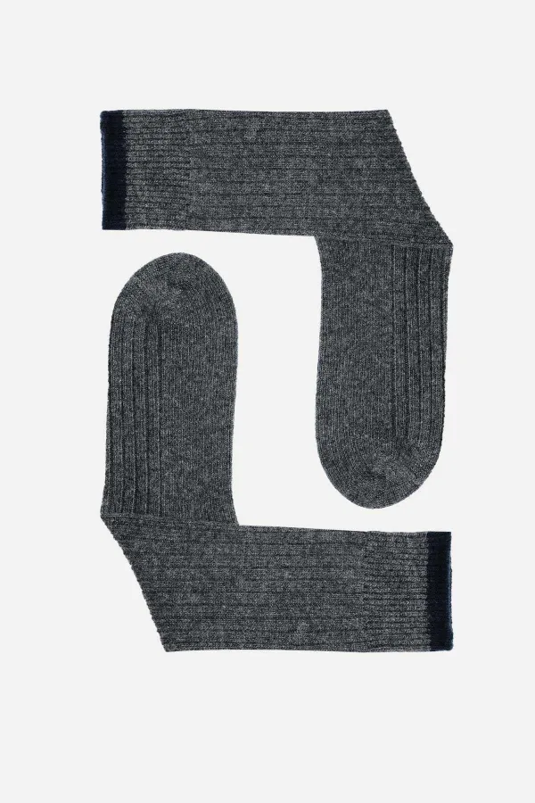 Mısırlı Erkek Kuzu Yünü (Lambswool) Tekli Soket Çorap Füme