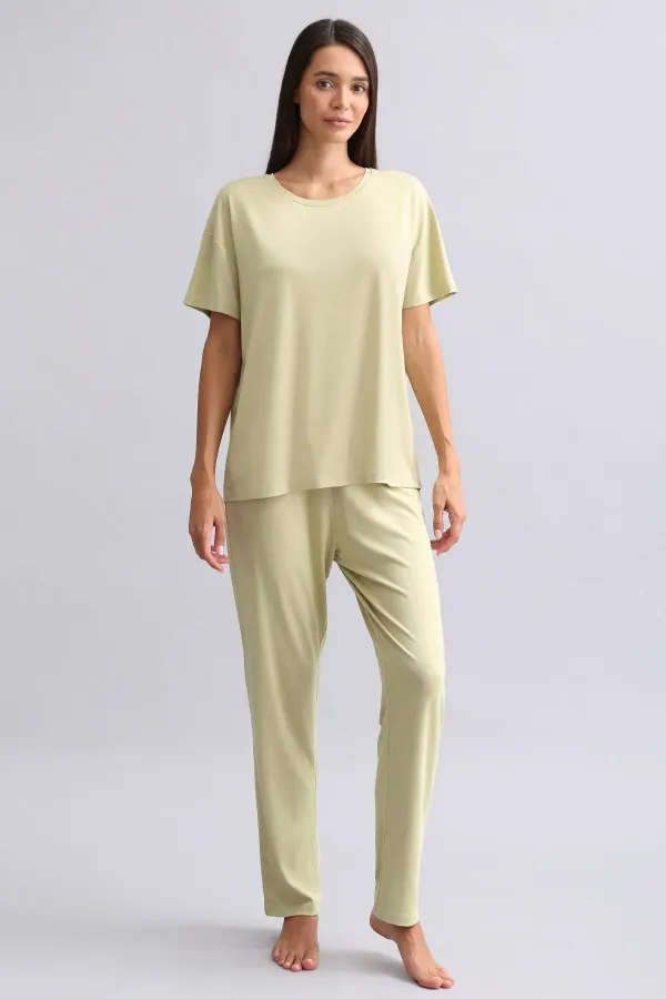 Mısırlı Kadın Bambu Pijama Alt Adaçayı Yeşili