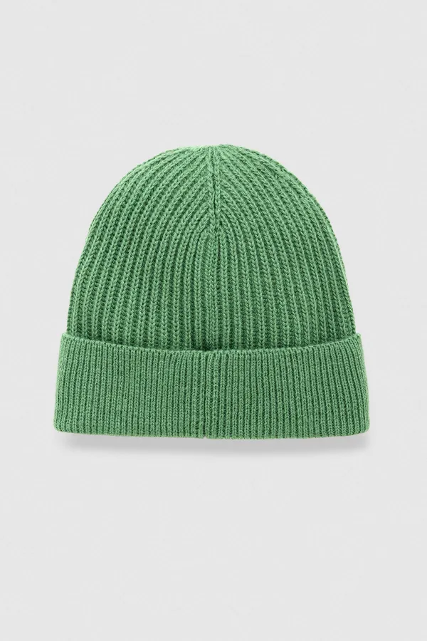 Ensemble écharpe et bonnet unisexe en laine égyptienne - Vert Roseluis