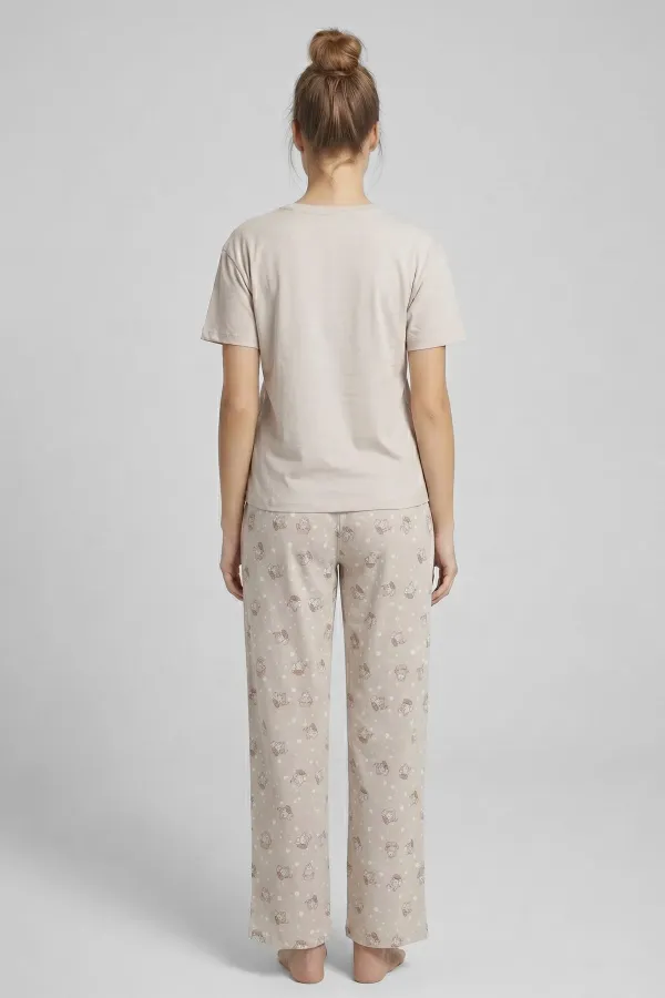 Mısırlı Kadın Pamuklu Pijama Takım Taş