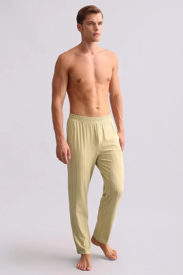 Pantalon droit en bambou pour homme, vert sauge, style égyptien