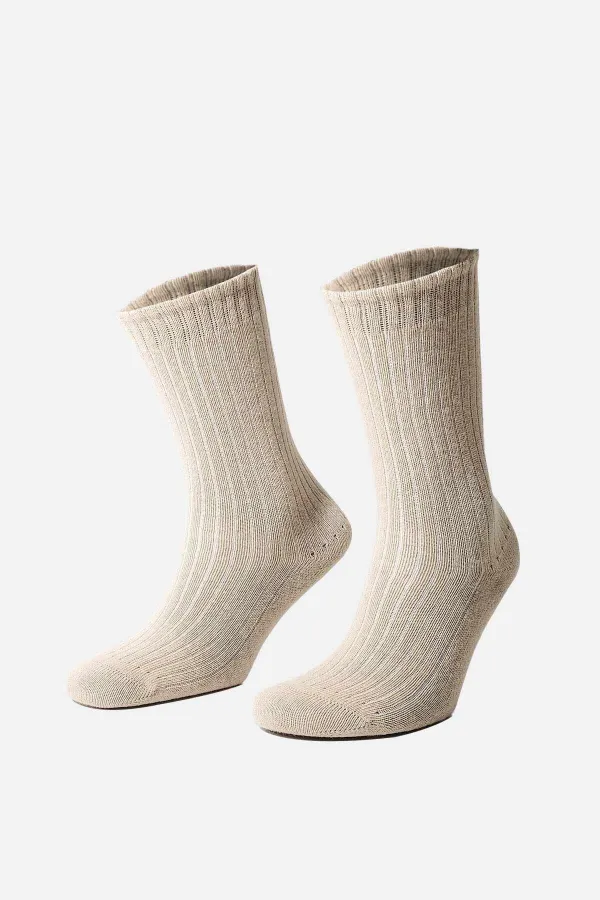 Chaussettes courtes en cachemire égyptien pour homme, 2 paires, noir/beige
