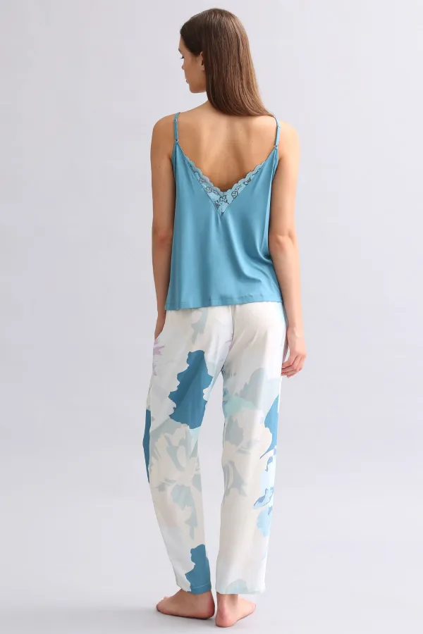 Mısırlı Kadın Örme İp Askılı Atlet Lacivert