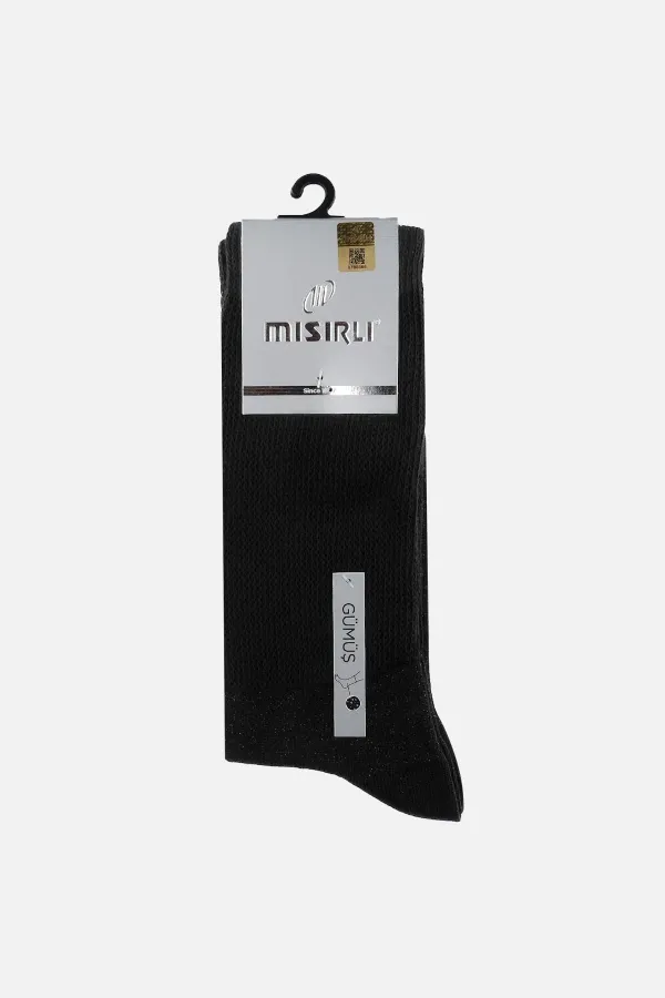 Men's 10% Silver Single Socket Socks, Black