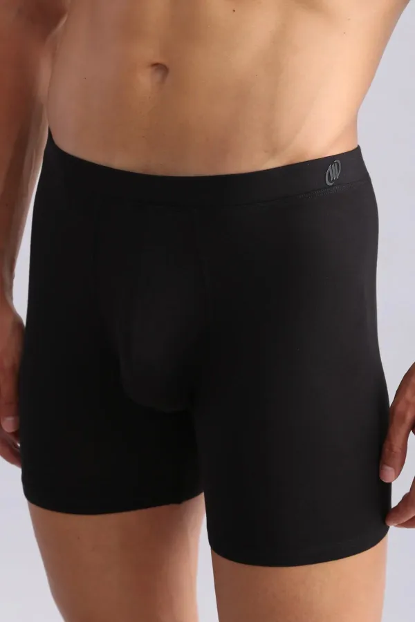 Mısırlı BAMBOO ZEUS Regular Fit Long Boxer Shorts Black