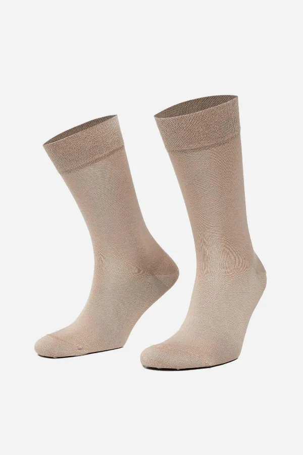 Mısırlı Men's Mercerized Single Summer Ankle Socks Dark Beige