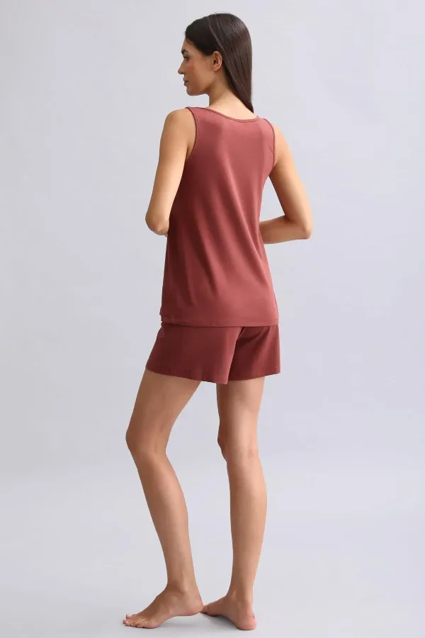 Kadın Bambu Regular Pijama Üst Bordo Kadın Bambu Regular Pijama Üst Bordo