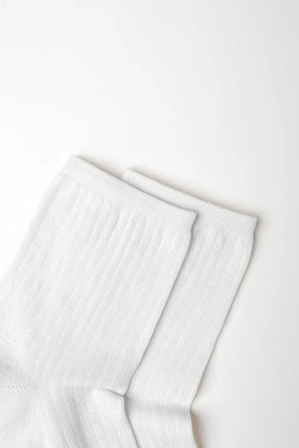 Mısırlı Kadın Merserize Tekli Soket Çorap Beyaz