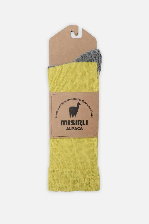 Mısırlı Erkek Alpaka Yünü Tekli Soket Çorap Yeşil