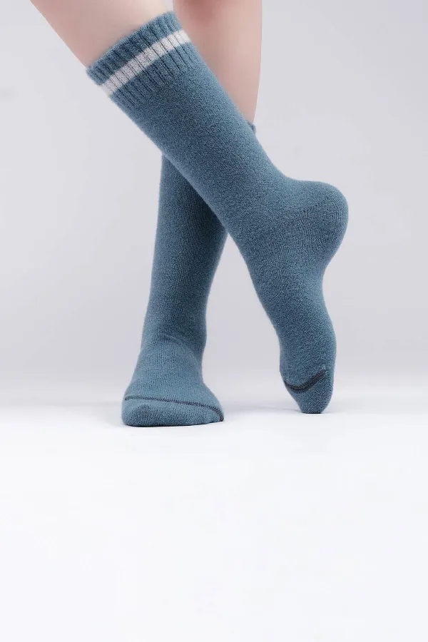 Mısırlı Kadın Soft Peluş Termal Tekli Soket Çorap Petrol Mavisi