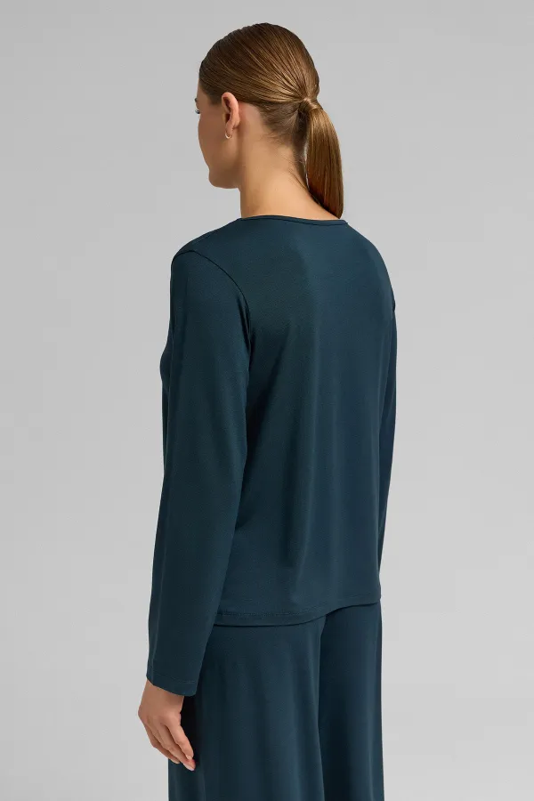 Kadın Örme Uzun Kol Tişört Antrasit