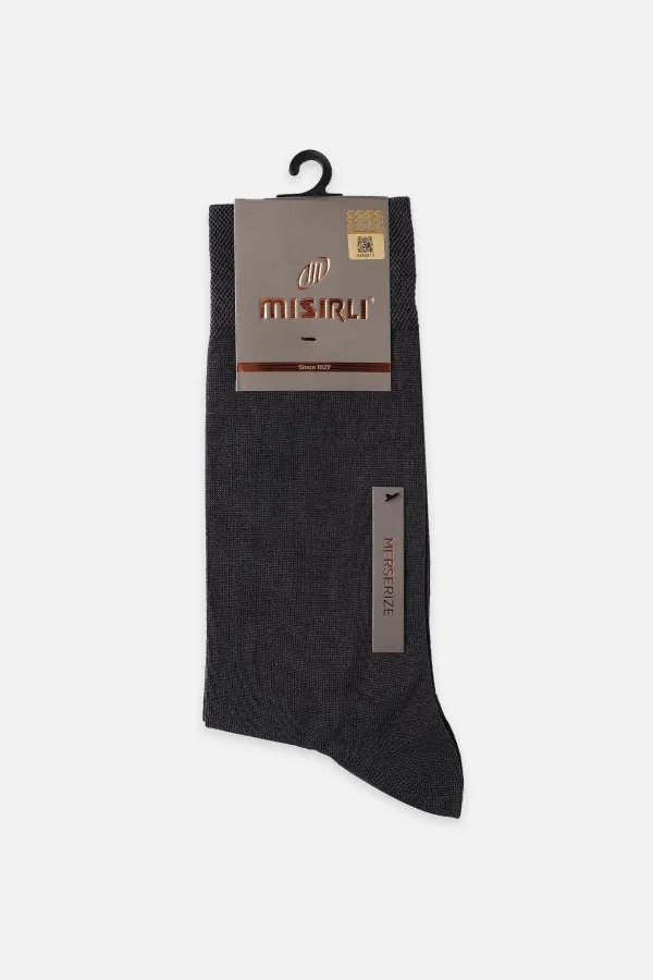 Mısırlı Men's Mercerized Single Summer Ankle Socks, Smoke Grey