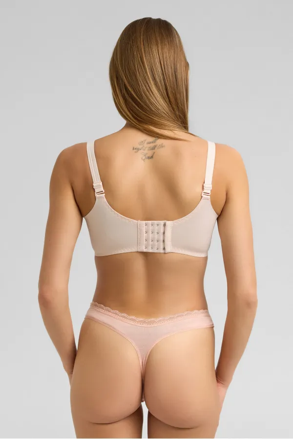 Soutien-gorge fantôme rose avec détails en dentelle