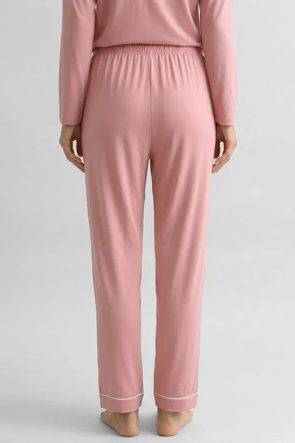 Mısırlı Kadın Bambu Beli Lastikli  Pijama Alt Toz Pembe