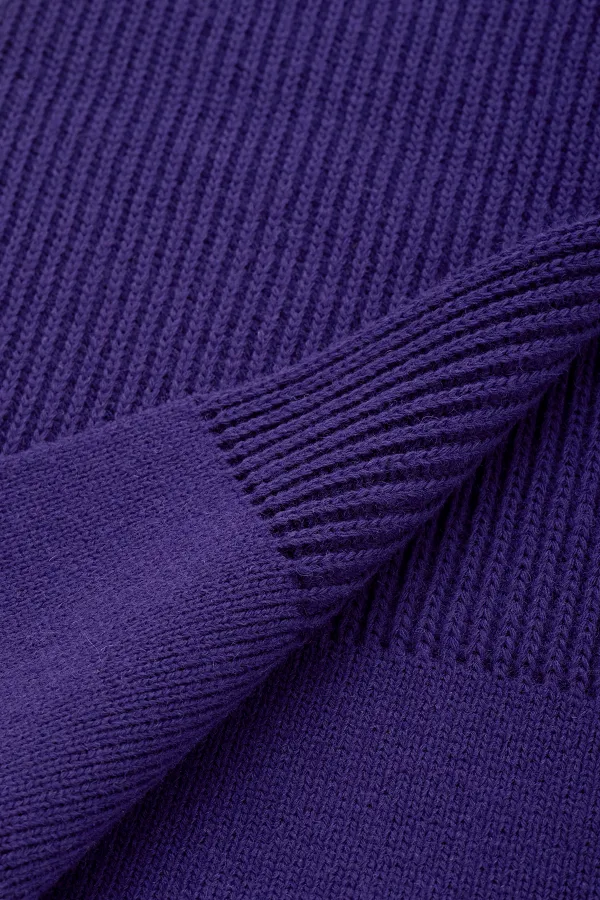 Ensemble écharpe et bonnet unisexe en laine égyptienne - Roseluis violet