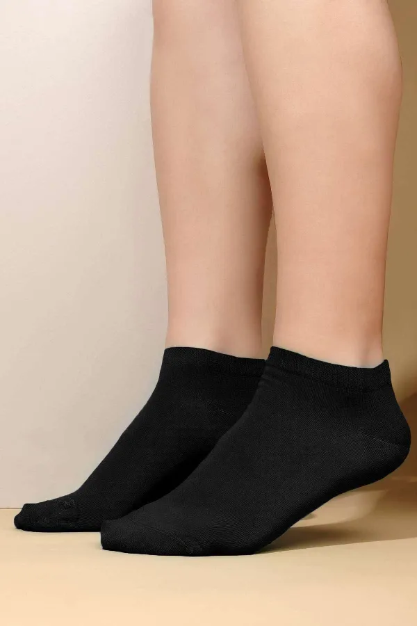 Mısırlı Women's Cotton Single Summer Ankle Socks Black