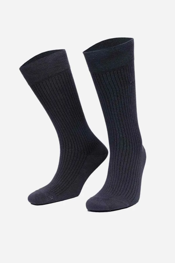 Chaussettes égyptiennes pour homme en bambou, coloris gris fumé.